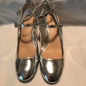 ALDO Metallic Silver block heeled shoe
